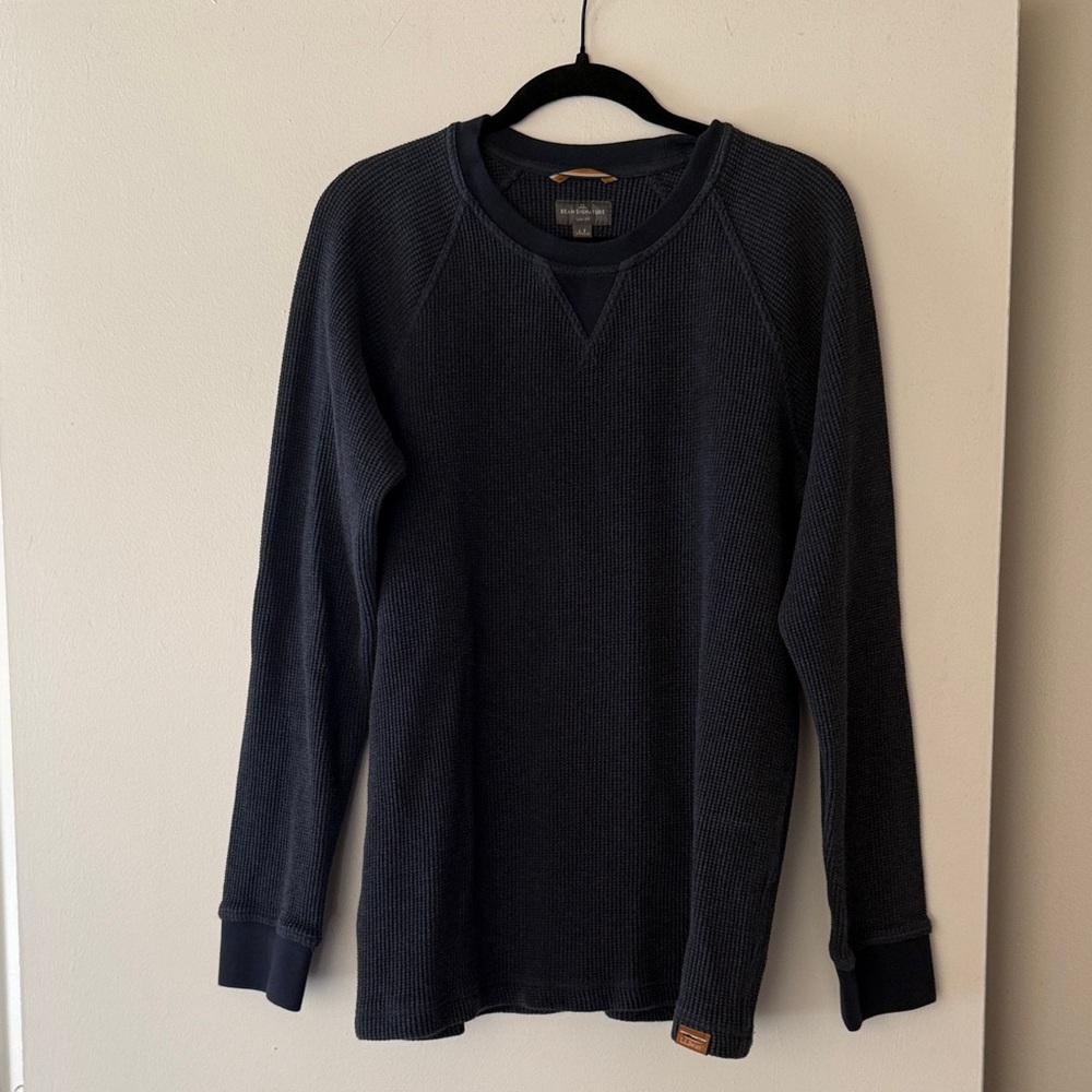 Black Long Sleeve Waffle Shirt